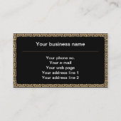 Griekse Meander Key Squares Patroon Bruin Visitekaartje (Voorkant)