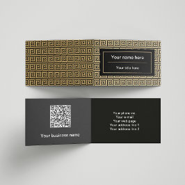 Griekse Meander Key Squares Patroon Bruin Visitekaartje