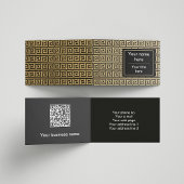 Griekse Meander Key Squares Patroon Bruin Visitekaartje