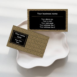 Griekse Meander Key Squares Patroon Bruin Visitekaartje
