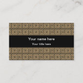 Griekse Meander Key Squares Patroon Bruin Visitekaartje (Achterkant)