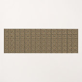 Griekse Meander Key Squares Patroon Bruin Yogamat (Voorkant (horizontaal))
