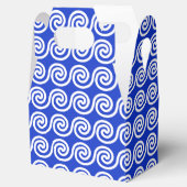 Griekse Meander Key Waves Patroon Blauw Bedankdoosjes (Geopend)