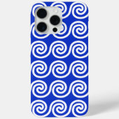 Griekse Meander Key Waves Patroon Blauw Case-Mate iPhone Case (Achterkant)