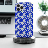 Griekse Meander Key Waves Patroon Blauw Case-Mate iPhone Case