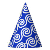 Griekse Meander Key Waves Patroon Blauw Feesthoedjes (Links)