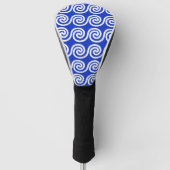 Griekse Meander Key Waves Patroon Blauw Golfheadcover (Voorkant)