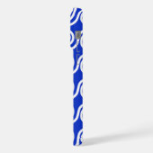 Griekse Meander Key Waves Patroon Blauw iPhone Hoesje (Linkerkant)