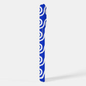 Griekse Meander Key Waves Patroon Blauw iPhone Hoesje (Rechterkant)