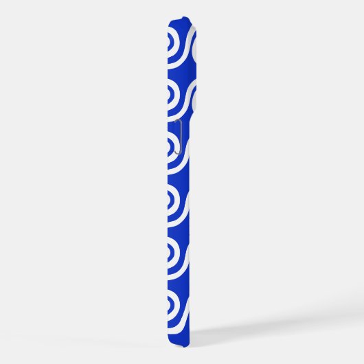 Griekse Meander Key Waves Patroon Blauw iPhone Hoesje (Rechterkant)