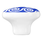 Griekse Meander Key Waves Patroon Blauw Keramische Knop (Zijkant)
