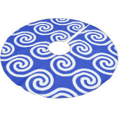 Griekse Meander Key Waves Patroon Blauw Kerstboom Rok (Gekanteld)