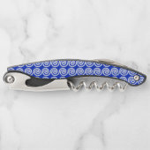 Griekse Meander Key Waves Patroon Blauw Kurkentrekker (Voorkant)