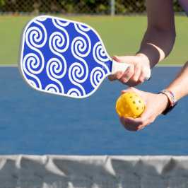 Griekse Meander Key Waves Patroon Blauw Pickleball Paddle