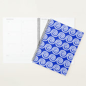 Griekse Meander Key Waves Patroon Blauw Planner (Display)