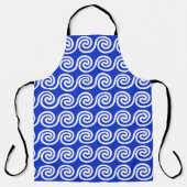 Griekse Meander Key Waves Patroon Blauw Schort (Voorkant)