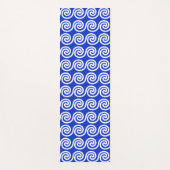 Griekse Meander Key Waves Patroon Blauw Yogamat (Voorkant)