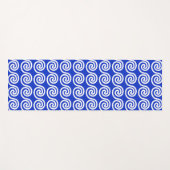 Griekse Meander Key Waves Patroon Blauw Yogamat (Voorkant (horizontaal))