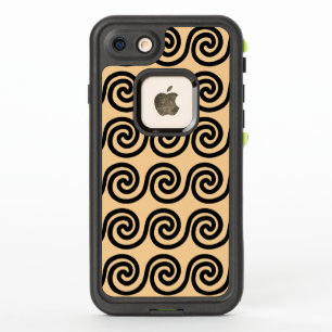 Griekse Meander Key Waves Patroon Bruin