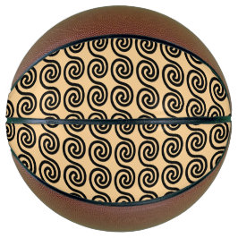 Griekse Meander Key Waves Patroon Bruin Basketbal