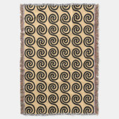 Griekse Meander Key Waves Patroon Bruin Deken (Voorkant Verticaal)