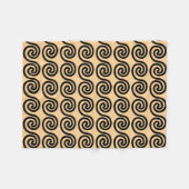 Griekse Meander Key Waves Patroon Bruin Fleece Deken (Voorkant (Horizontaal))
