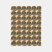 Griekse Meander Key Waves Patroon Bruin Fleece Deken (Voorkant)