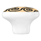 Griekse Meander Key Waves Patroon Bruin Keramische Knop (Zijkant)