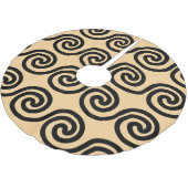 Griekse Meander Key Waves Patroon Bruin Kerstboom Rok (Gekanteld)