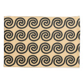 Griekse Meander Key Waves Patroon Bruin Kussensloop (Achterkant)