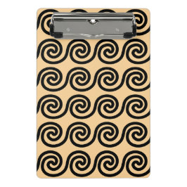 Griekse Meander Key Waves Patroon Bruin Mini Klembord