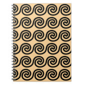 Griekse Meander Key Waves Patroon Bruin Notitieboek (Voorkant)