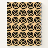Griekse Meander Key Waves Patroon Bruin Notitieboek (Achterkant)