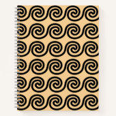 Griekse Meander Key Waves Patroon Bruin Notitieboek (Voorkant)