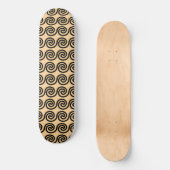 Griekse Meander Key Waves Patroon Bruin Persoonlijk Skateboard (Voorkant)