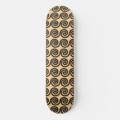 Griekse Meander Key Waves Patroon Bruin Persoonlijk Skateboard (Voorkant)