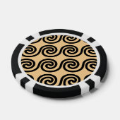 Griekse Meander Key Waves Patroon Bruin Poker Chips (Enkel)
