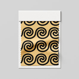 Griekse Meander Key Waves Patroon Bruin Stof