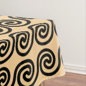 Griekse Meander Key Waves Patroon Bruin Tafelkleed (Voorbeeld)