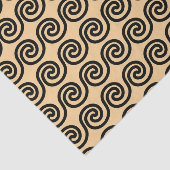 Griekse Meander Key Waves Patroon Bruin Tissuepapier (Detail)