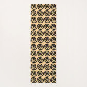 Griekse Meander Key Waves Patroon Bruin Yogamat (Achterkant)