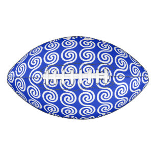 Griekse Meander Sleutel Golfpatroon Blauw American Football