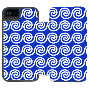Griekse Meander Sleutel Golven Patroon Blauw