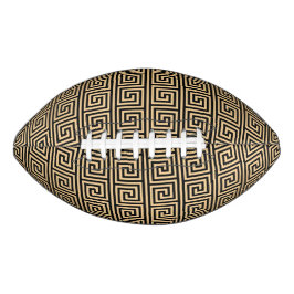 Griekse Meander Sleutel Vierkanten Patroon Bruin American Football