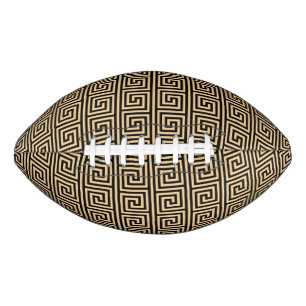 Griekse Meander Sleutel Vierkanten Patroon Bruin American Football