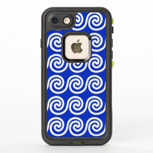 Griekse Meander Sleutelgolven Patroon Blauw