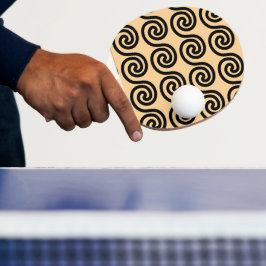 Griekse Meander Sleutelgolven Patroon Bruin Tafeltennisbatje