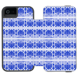 Griekse mediterraan arabesk patroon blauw