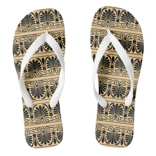 Griekse mediterraan Arabesk patroon bruin Teenslippers