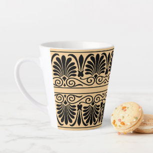 Griekse Mediterraanse Arabesk Patroon Bruin Latte Mok